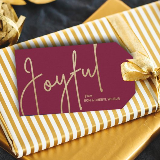JOYFUL Gold Imitate Foil Cranberry Weihnachten Geschenkanhänger