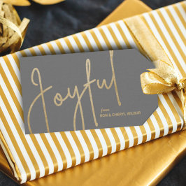 JOYFUL Gold Imitate Foil Grau Geschenkanhänger