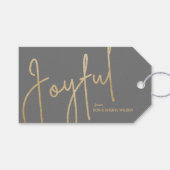 JOYFUL Gold Imitate Foil Grau Geschenkanhänger (Vorderseite (Horizontal))