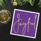 JOYFUL Gold Imitate Fossilienmuseum Lila Serviette