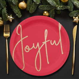 JOYFUL Gold Imitate Fox Christmas Pappteller