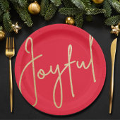 JOYFUL Gold Imitate Fox Christmas Pappteller
