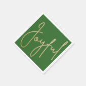JOYFUL Gold Imitate Fox on Green Serviette (Ecke)