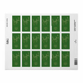 JOYFUL Gold Imitate Grün Weihnachtsansprache Adressaufkleber (Vorne)