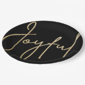 JOYFUL Gold Imitate Schwarzer Urlaub Pappteller (Schrägansicht)