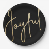 JOYFUL Gold Imitate Schwarzer Urlaub Pappteller (Vorderseite)