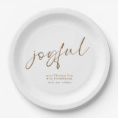 Joyful Gold Script Name Mercury White Pappteller (Vorderseite)