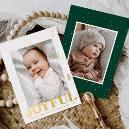 Joyful Gold Trees 2 Foto Folien Feiertagskarte