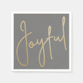 JOYFUL Goldene Imitate auf Grau Serviette (Vorderseite)