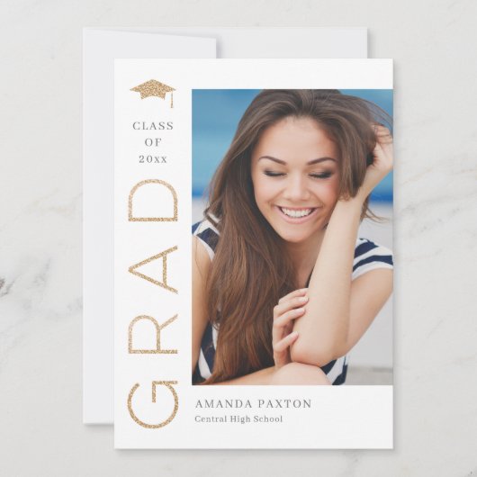 Joyful Grad Editable Color Abschluss Einladung (Vorderseite)