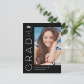 Joyful Grad Editable Color Abschluss Postcard Postkarte (Stehend Vorderseite)