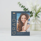 Joyful Grad Editable Color Abschluss Postcard Postkarte (Stehend Vorderseite)