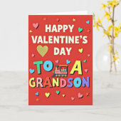 Joyful Grandson Valentines Day Card Karte (Gelbe Blume)
