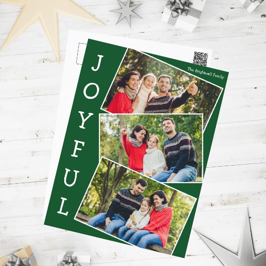 Joyful Green 3 Family Foto Collage Weihnachten