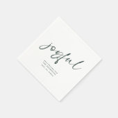 Joyful Green Calligraphy Frohe Weihnachten Serviette (Ecke)