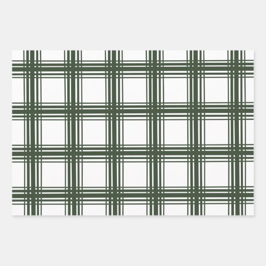 Joyful Green Kariert Trio Geschenkpapier Set (Vorderseite 3)