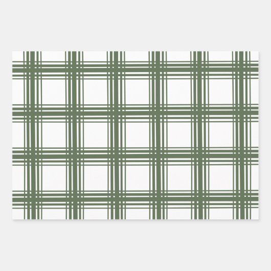 Joyful Green Kariert Trio Geschenkpapier Set (Vorderseite 2)
