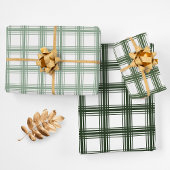 Joyful Green Kariert Trio Geschenkpapier Set