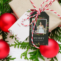 Joyful Greenery Custom Foto Frohe Weihnachten