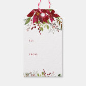 Joyful Greenery Custom Foto Frohe Weihnachten Geschenkanhänger (Rückseite)