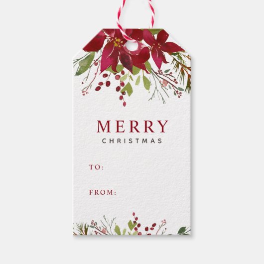 Joyful Greenery Frory Christmas Kraft Geschenkanhänger (Vorderseite)