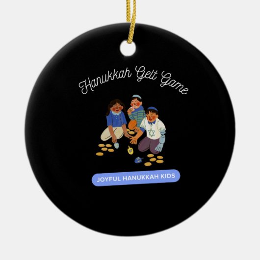 Joyful Hanukkah Kids Keramik Ornament (Vorne)