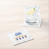 Joyful Hanukkah Rechteckiger Pappuntersetzer (Vor Ort)
