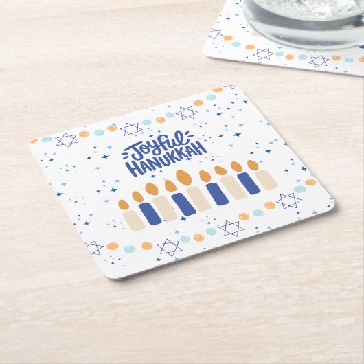 Joyful Hanukkah Rechteckiger Pappuntersetzer (angewinkelt)