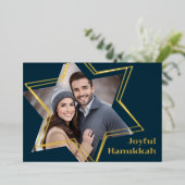 Joyful Hanukkah Star von David Foto Frame Folieneinladung (Stehend vorne)