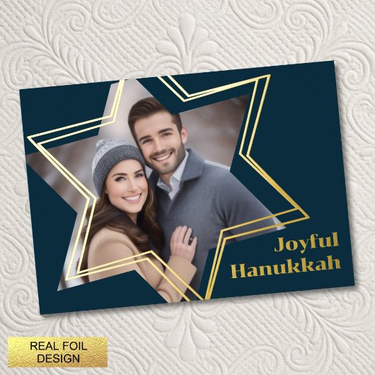 Joyful Hanukkah Star von David Foto Frame Folieneinladung