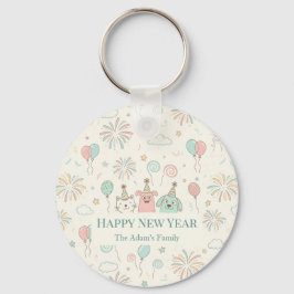 Joyful Happy New Year 2026 Keychain Schlüsselanhänger