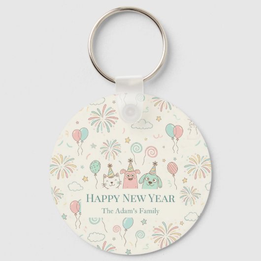 Joyful Happy New Year 2026 Keychain Schlüsselanhänger (Vorderseite)