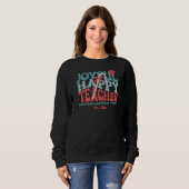 Joyful Happy Teacher Weihnachts Retro Sweatshirt (Vorne ganz)