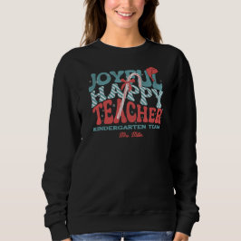 Joyful Happy Teacher Weihnachts Retro Sweatshirt