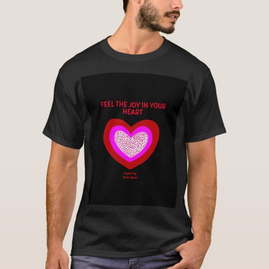 Joyful Heart Men's Black Basic T Shirt (Vorderseite)
