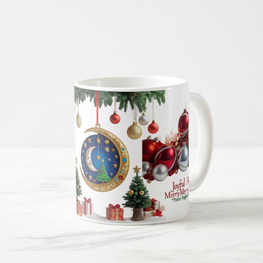 Joyful Heart, Merry Merry Mind — Classic Christmas Kaffeetasse (VorderseiteRechts)
