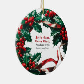 Joyful Heart, Merry Mind — Luxury Holly Berry Keramik Ornament (Rechts)