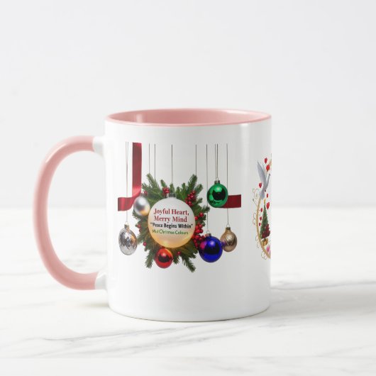 Joyful Heart, Merry Mind — Multi Christmas Colours Tasse (Links)