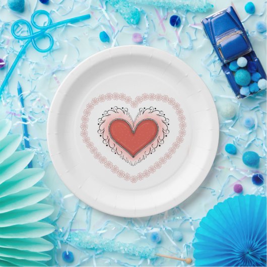 Joyful Heart Napkin Pappteller (Party)