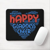 Joyful Heart Typografy Mousepad (Mit Mouse)
