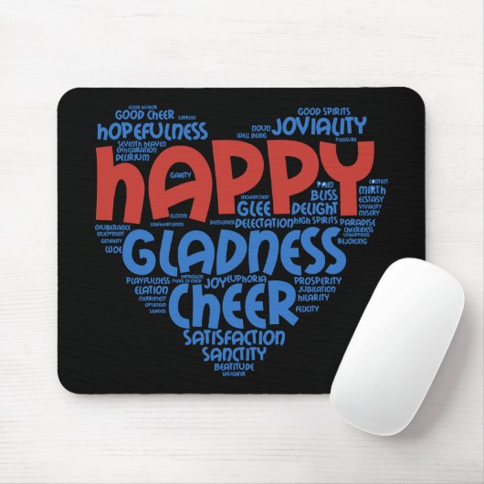Joyful Heart Typografy Mousepad (Mit Mouse)