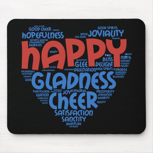 Joyful Heart Typografy Mousepad (Vorne)