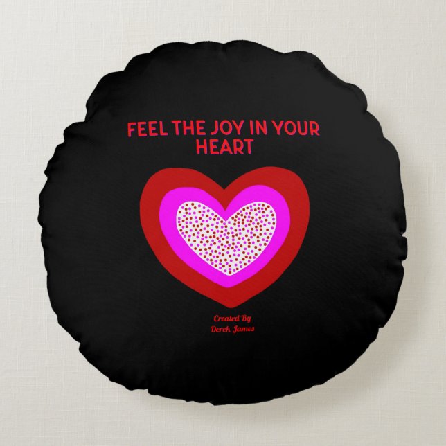 Joyful Hecht Round Throw Kissen (Vorderseite)