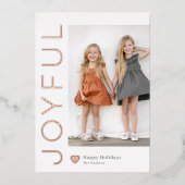Joyful Heft Foil Holiday Card Editable Farbe Folieneinladung (Vorderseite)