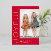 Joyful Heft Foil Holiday Card Editable Farbe Folieneinladung (Stehend vorne)