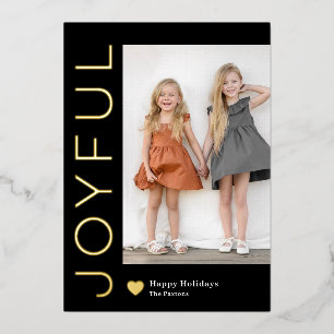 Joyful Heft Foil Holiday Card Editable Farbe Folieneinladung