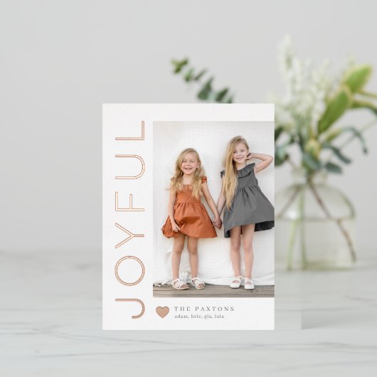 Joyful Herz bearbeitbarer Farbverlauf Postkarte (Stehend vorne)