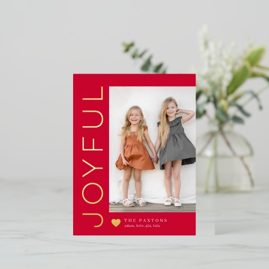 Joyful Herz bearbeitbarer Farbverlauf Postkarte (Stehend vorne)