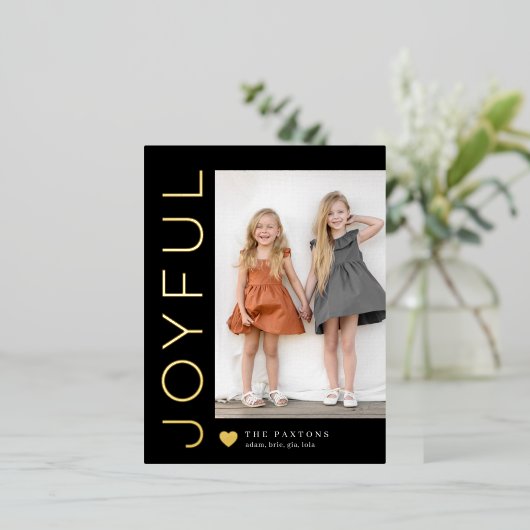 Joyful Herz bearbeitbarer Farbverlauf Postkarte (Stehend vorne)