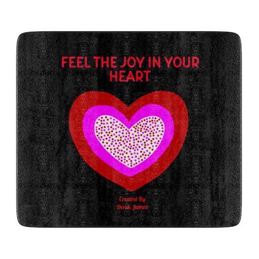 Joyful Herz Glass Cutting Board Schneidebrett (Vorderseite)